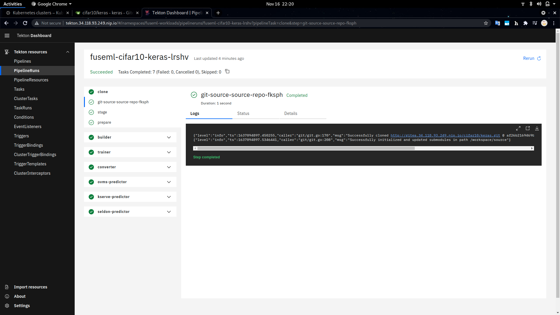 Workflow Done In Tekton